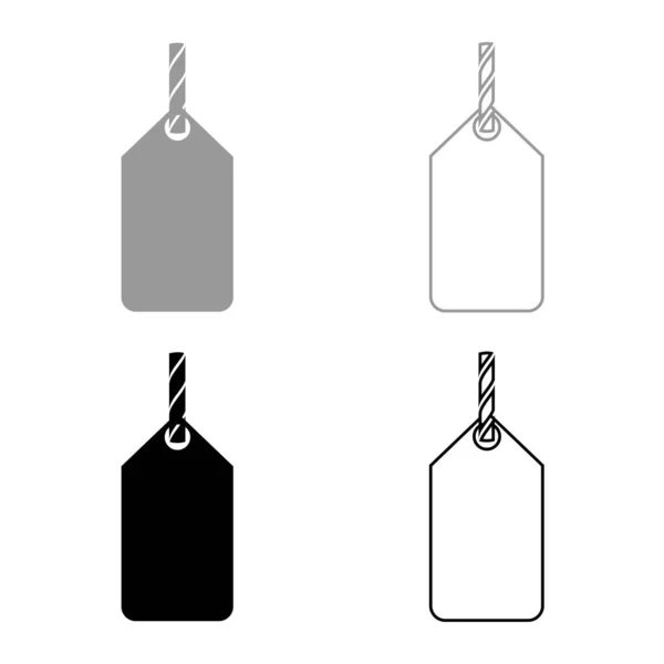 Label Rope Icon Set Grey Black Color — Διανυσματικό Αρχείο