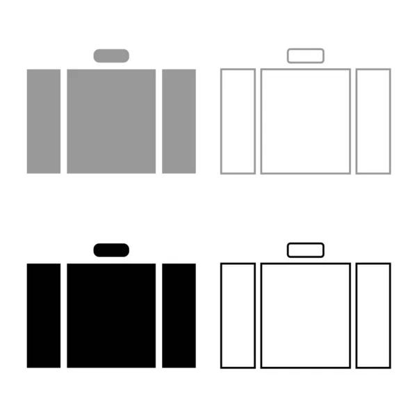 Koffer Icon Set Grau Schwarze Farbe — Stockvektor