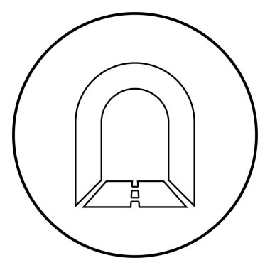 Metro'ya araba simge siyah renkli Anahat vektör düz stil basit görüntü illüstrasyon daire yuvarlak yolluk ile