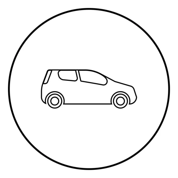 Μίνι Αυτοκίνητο Συμπαγές Σχήμα Για Ταξίδια Αγωνιστικά Εικονίδιο Μαύρο Χρώμα — Διανυσματικό Αρχείο