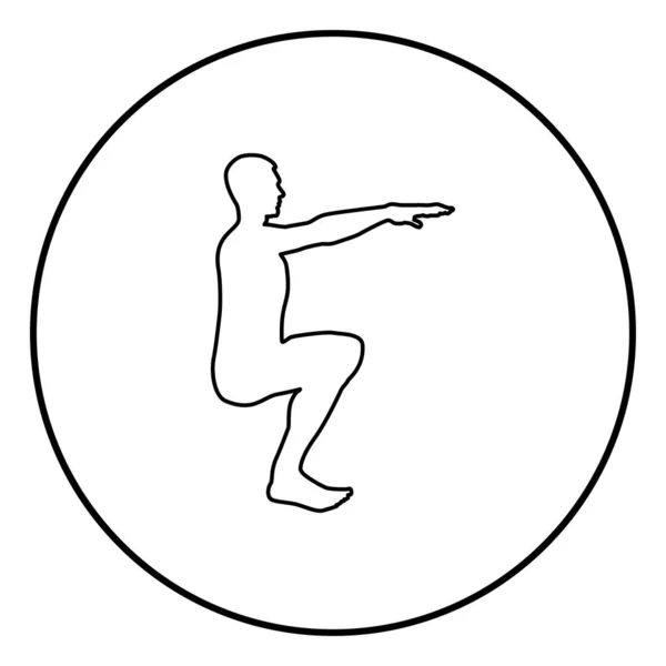 Číhající Člověk Dělá Cvičení Krčí Squatu Sport Akce Mužské Cvičení — Stockový vektor