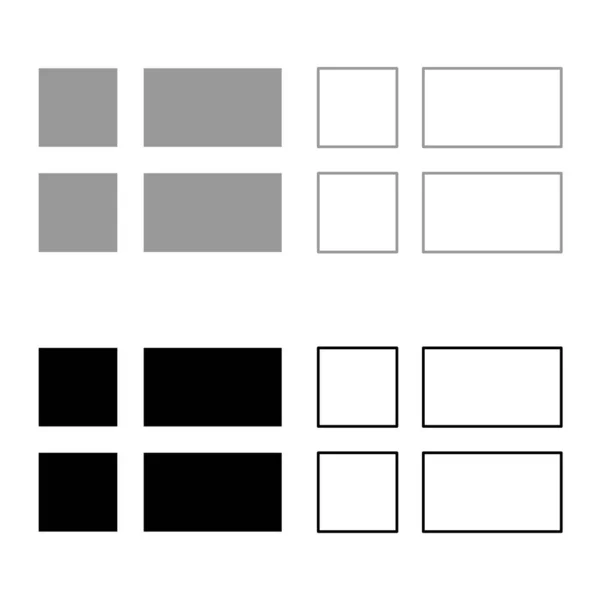 丹麦标志图标设置灰色黑色矢量插图轮廓平面样式简单的图像 — 图库矢量图片