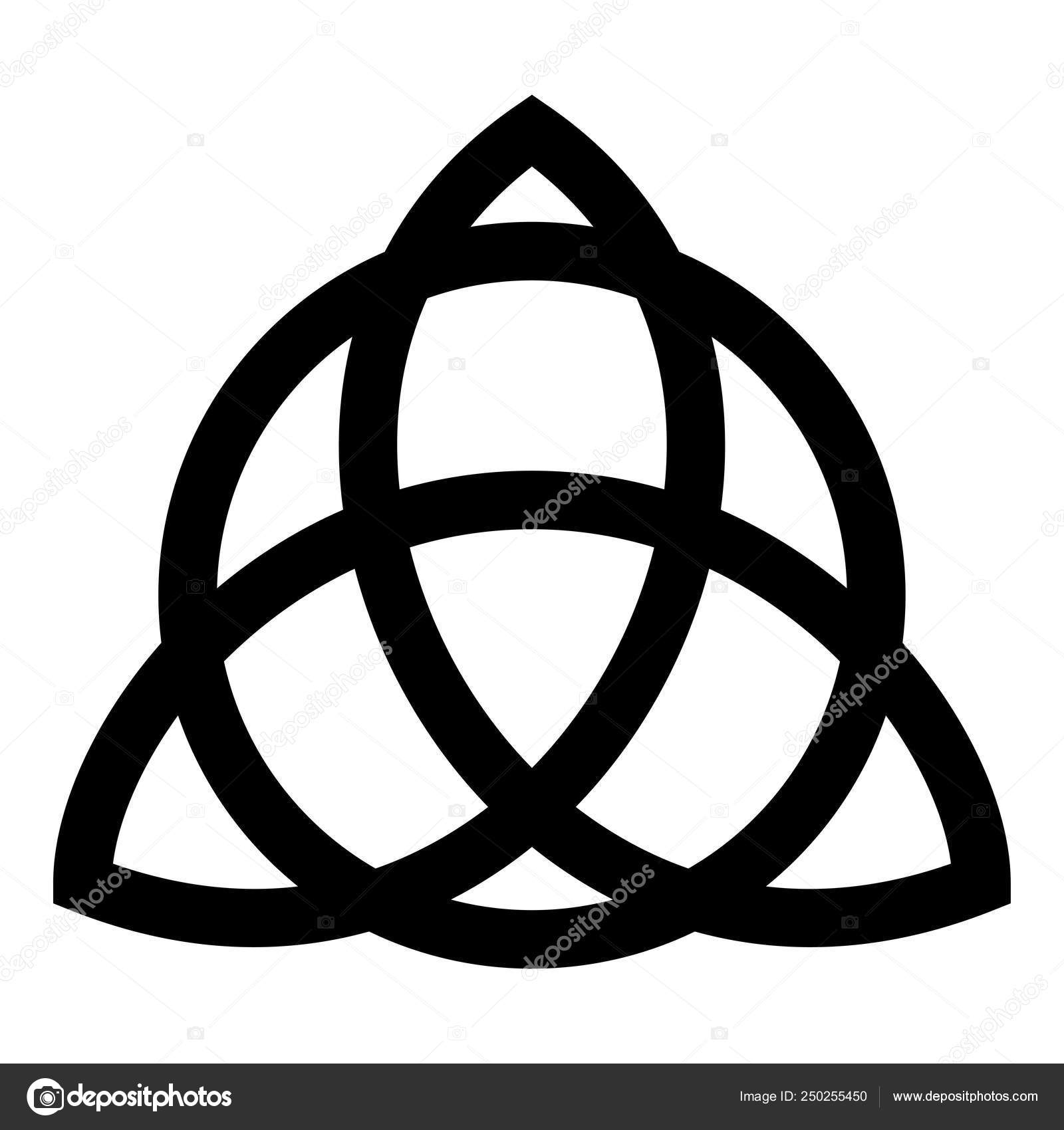 Trikvetr knute med sirkel Styrke for tre vikingsymbol stamme for tatovering  Trinity knute ikon svart farge bilde flat stil stockvektor © seregasss435  #250255450, image size:1600x1700
