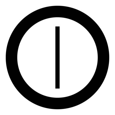 ISA rune buz dondurmak sembol simge siyah renk vektör yuvarlak düz stil görüntü illüstrasyon çember içinde