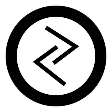 Jera rune yıl yeild hasat sembol simge siyah renk vektör yuvarlak düz stil görüntü illüstrasyon çember içinde