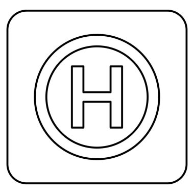 Helikopter iniş illüstrasyon düz stil görüntü vektör helikopter Yerleştir simgesi siyah renkli anahat yastık