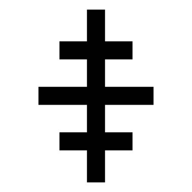 Papa'nın Roma kilise simge siyah renkli vektör çizim düz stil görüntü çapraz