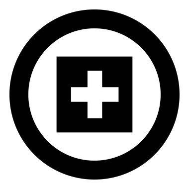 İsviçre simge siyah renk vektör yuvarlak düz stil görüntü illüstrasyon çember içinde bayrağı