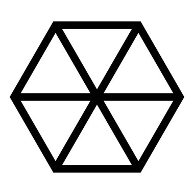 Küp şekil altıgen kutusu simge siyah renk vektör düz stil görüntü illüstrasyon soyut