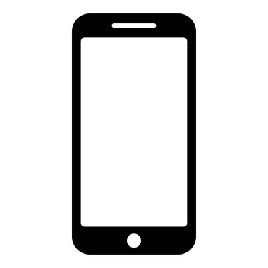 Smartphone simge siyah renk vektör düz stil görüntü illüstrasyon