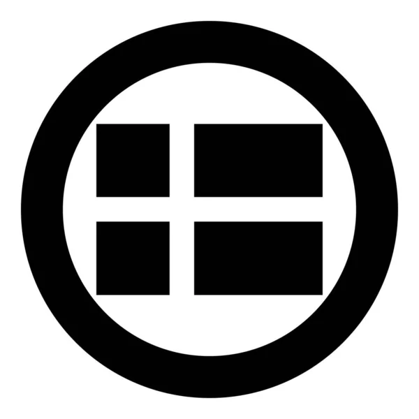 Danimarka simge siyah renk vektör yuvarlak düz stil görüntü illüstrasyon çember içinde bayrağı — Stok Vektör