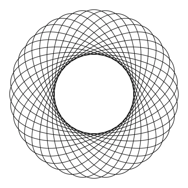 Spirograph αφηρημένο στοιχείο κύκλο σχήμα ομόκεντρων μοτίβο Fractal γραφικό εικονίδιο μαύρο χρώμα διανυσματικά εικονογράφηση επίπεδη στυλ εικόνας — Διανυσματικό Αρχείο