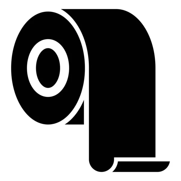 トイレット ペーパー ロール ルーロー キッチン紙ロール アイコン黒い色ベクトル図フラット スタイル画像 — ストックベクタ