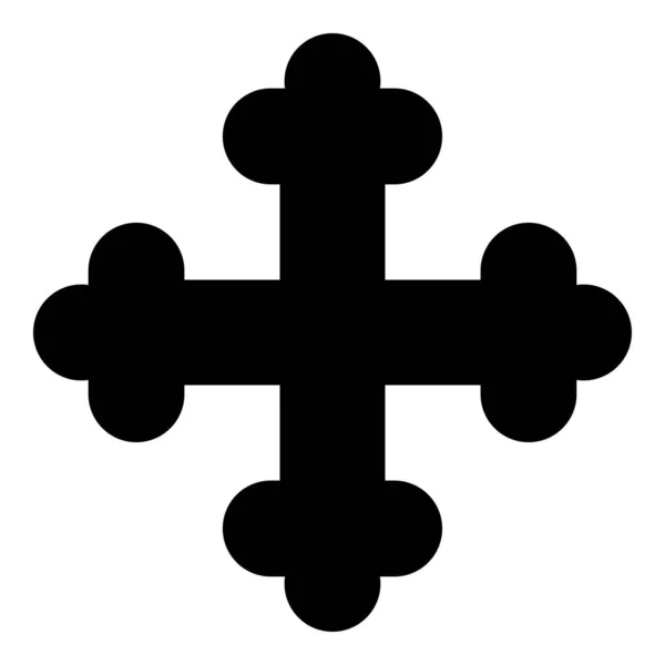 Kreuz Kleeblatt Shamrock Kreuz Monogramm religiöses Kreuz Symbol schwarz Farbe Vektor Illustration flachen Stil Bild — Stockvektor