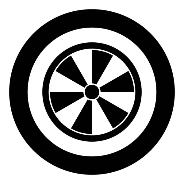Значок щита Viking вектор чорного кольору в колі круглої ілюстрації зображення плоского стилю — стоковий вектор