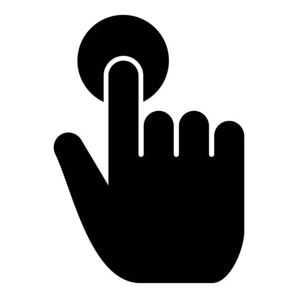 Klicken Sie Hand Berührung der Hand Finger klicken Sie auf Bildschirmoberfläche Symbol schwarze Farbe Vektor Illustration flachen Stil Bild — Stockvektor