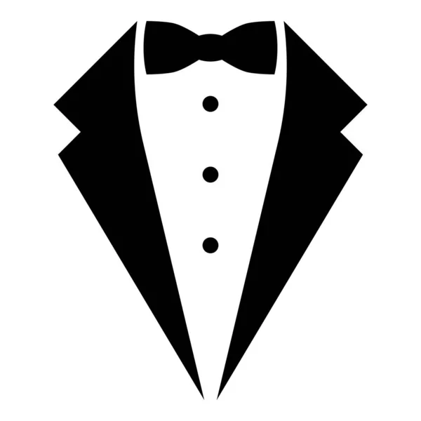 Sembol servis ceketimi yay Tux işareti Butler beyefendi fikir garson simge siyah renk vektör düz stil görüntü illüstrasyon uygun smokin kavramı