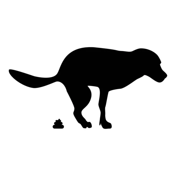 Der Hund poops Symbol schwarz Farbvektor Abbildung flachen Stil Bild — Stockvektor