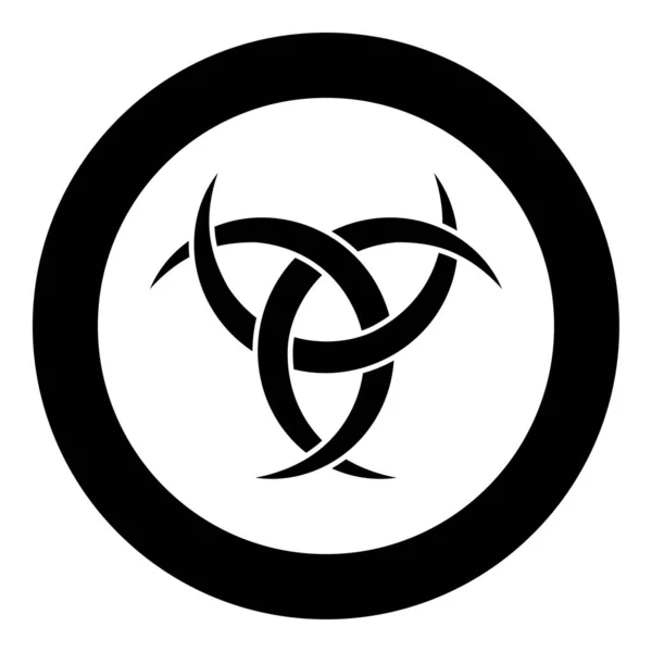 Odín cuerno paganismo símbolo icono negro color vector en círculo redondo ilustración imagen de estilo plano — Vector de stock