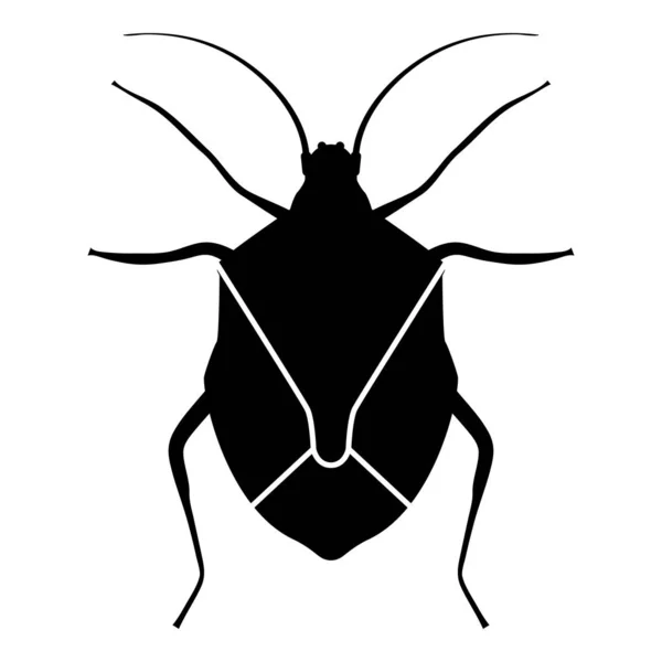 Bug Bedbug Chinch Adevărate bug-uri Hemipterans Insectă dăunător pictogramă negru culoare vector ilustrare stil plat imagine — Vector de stoc