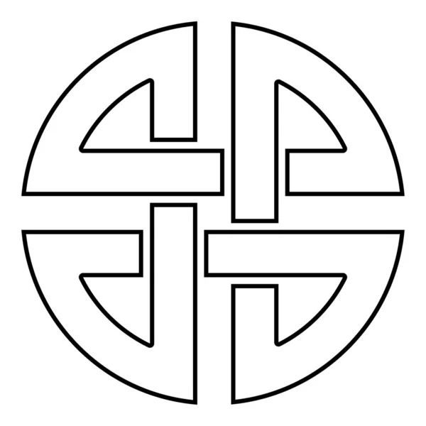 Symbolem tarczy węzeł Ochrona starożytny symbol ikonę kolor czarny zarys wektor ilustracja płaski obraz — Wektor stockowy
