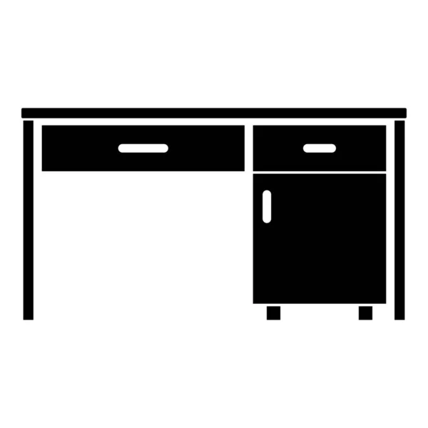 Bureau Bureau d'affaires bureau Tableau écrit Milieu de travail dans le concept de bureau icône noir couleur vecteur illustration plat style image — Image vectorielle