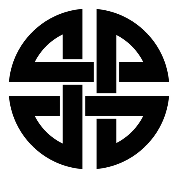 Bouclier de noeud symbole de protection Symbole antique icône couleur noire vecteur illustration plat style image — Image vectorielle