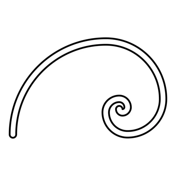 Espiral sección dorada proporción proporción de oro Fibonacci espiral icono color negro contorno vector ilustración estilo plano imagen — Archivo Imágenes Vectoriales