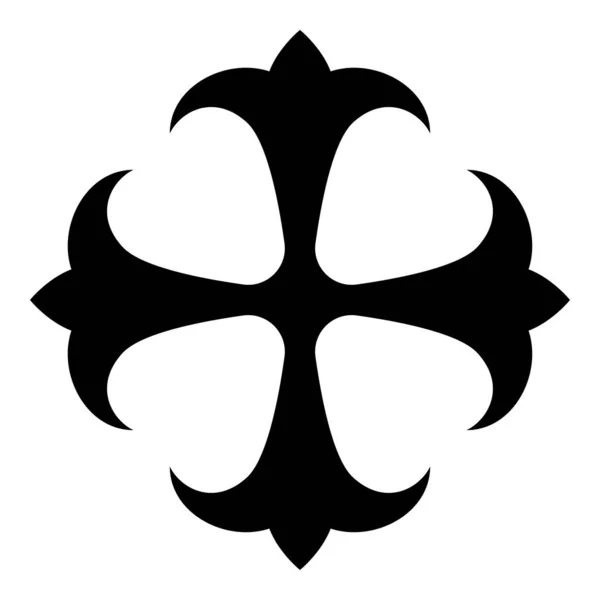 フィールド ユリ kreen 強いクロス モノグラム dokonstantinovsky 使徒アンカー宗教クロス黒アイコン画像ベクトル図フラット スタイル希望記号のシンボルをシンボルします。 — ストックベクタ