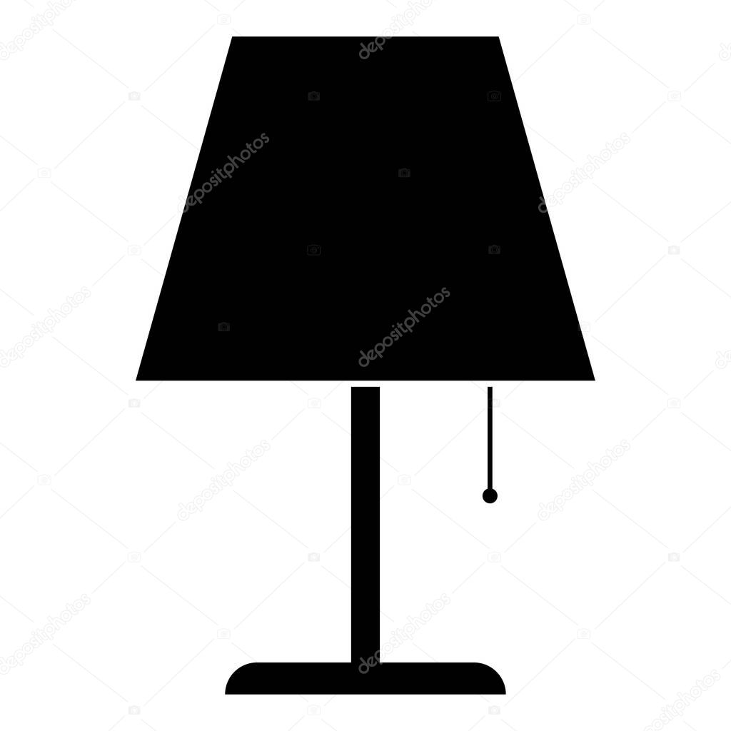 Table lamp Night lamp Clasic lamp icon black color vector illustration flat style image