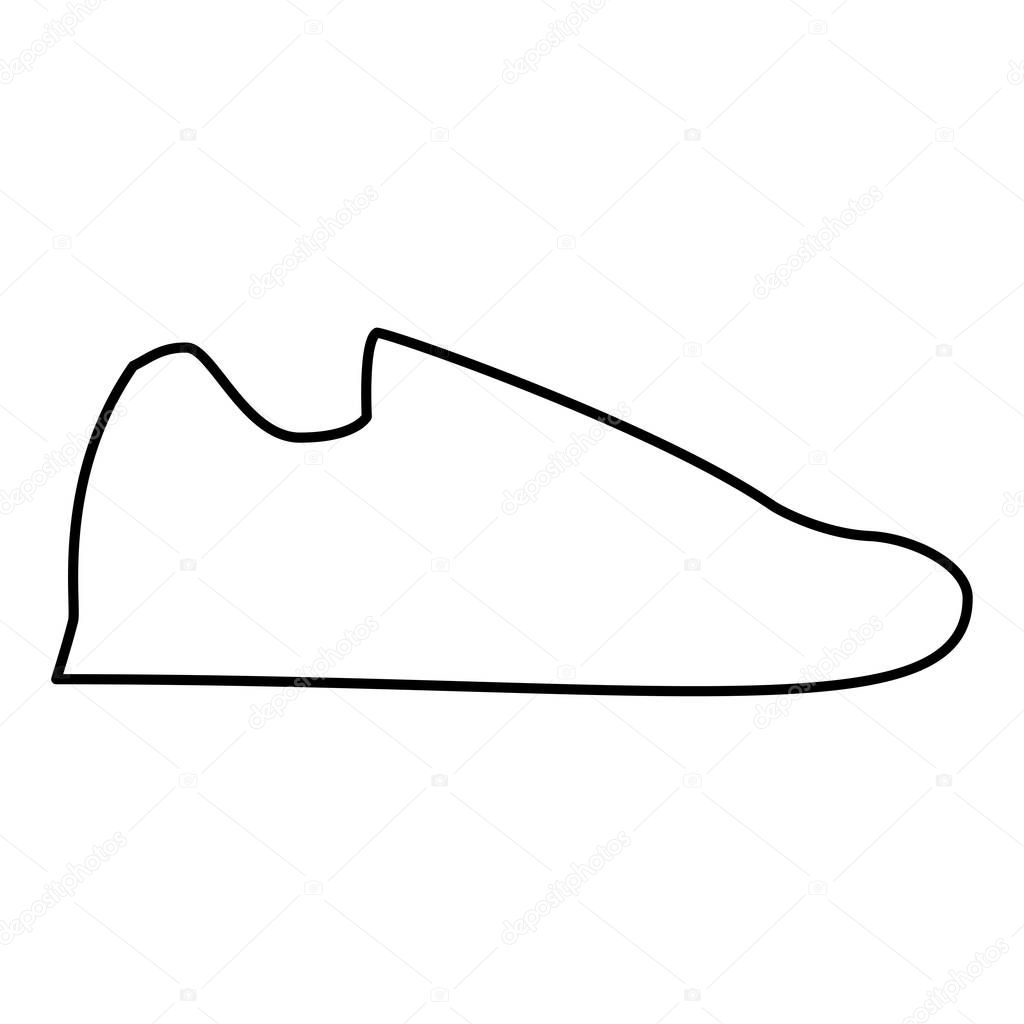 Running shoes Sneakers Sport shoes Run shoe icon black color outline vector illustration flat style image