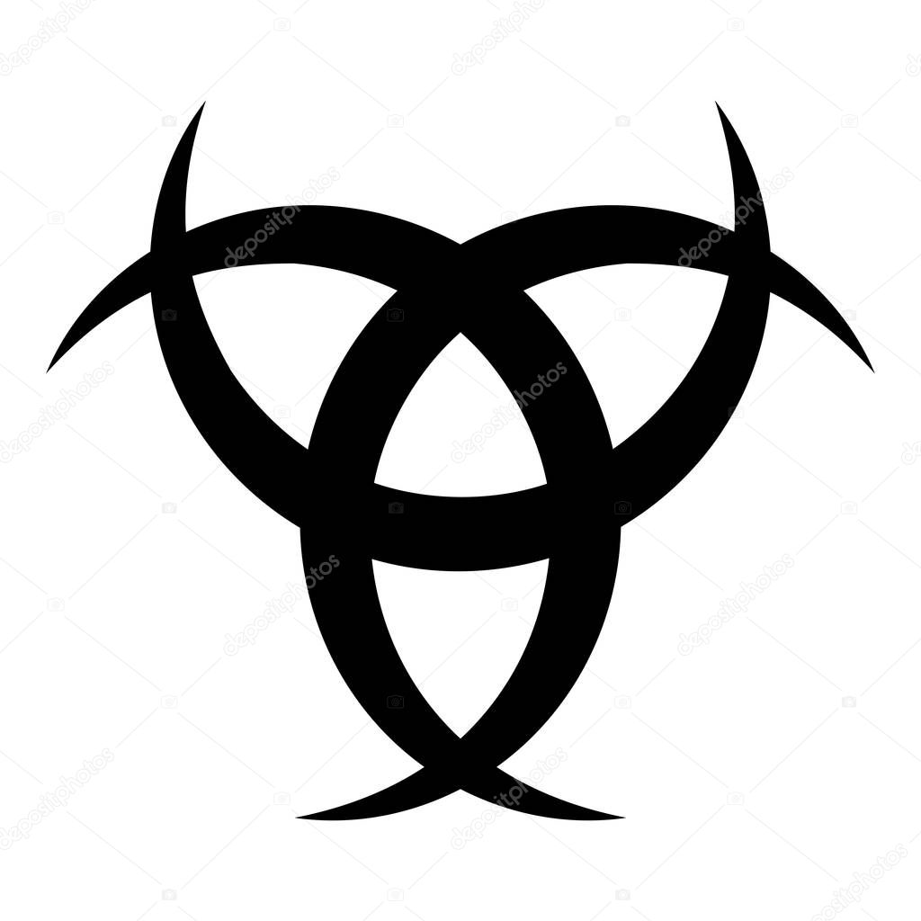 Horn Odin Triple horn of Odin icon black color vector illustration flat style image