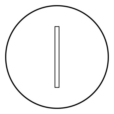 ISA rune buz dondurmak sembol simge anahat siyah renk vektör yuvarlak düz stil görüntü illüstrasyon çember içinde