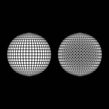 Disko disko parti kavramı beyaz renk vektör görüntü illüstrasyon düz stil Top Dünya kavramı Web fikir Icon set