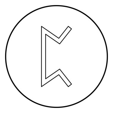 Perth rune pertho armut gizli oyun sembol simge anahat siyah renk vektör yuvarlak düz stil görüntü illüstrasyon çember içinde