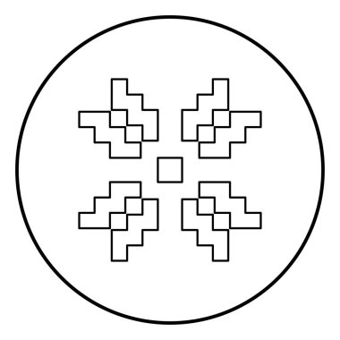 İskandinav model simgesi anahat siyah renk vektör yuvarlak düz stil görüntü illüstrasyon çember içinde