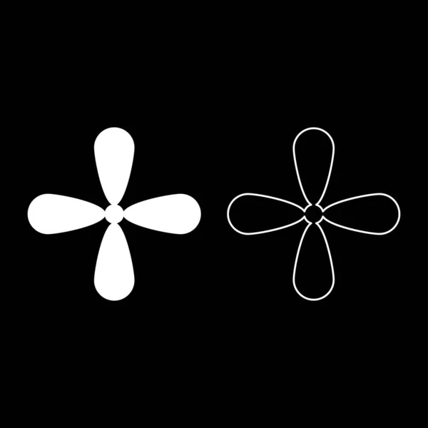 Cruz de pétalos Monograma Cruz religiosa icono conjunto color blanco vector ilustración estilo plano imagen — Vector de stock
