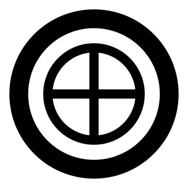 Ekmek kavramı parçaları vücut Christ Infinity yuvarlak siyah renk vektör illüstrasyon düz stil görüntü dini simge çapraz yuvarlak daire