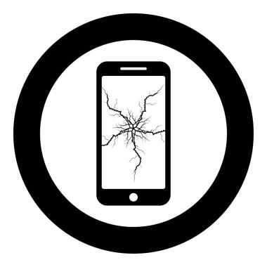 Ekranda çatlak ile Akıllı Telefon Kırık modern cep telefonu Kırık akıllı telefon ekranı Kırık matris ile ekranın kırık matris ile cep telefonu merkezinde kırık dokunmatik ekran kırık cam telefon simgesi