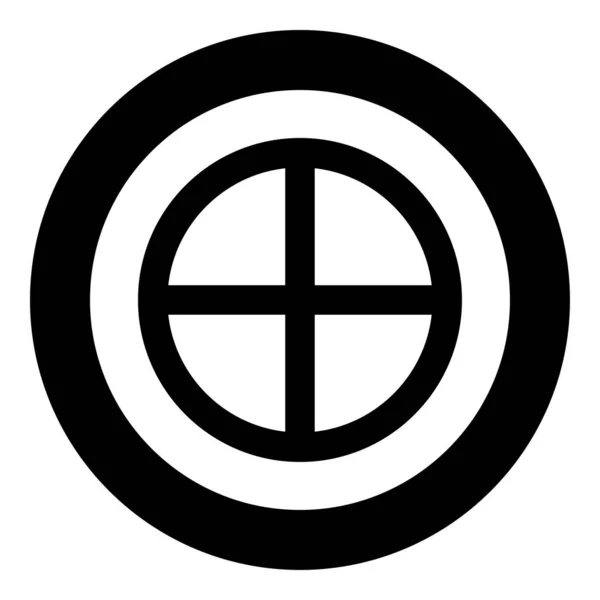 Cross κυκλικό κύκλο για το ψωμί έννοια μέρη σώμα Χριστός άπειρο σύμβολο στο θρησκευτικό εικονίδιο σε κύκλο στρογγυλό μαύρο χρώμα διάνυσμα εικόνα επίπεδη στυλ εικόνας — Διανυσματικό Αρχείο