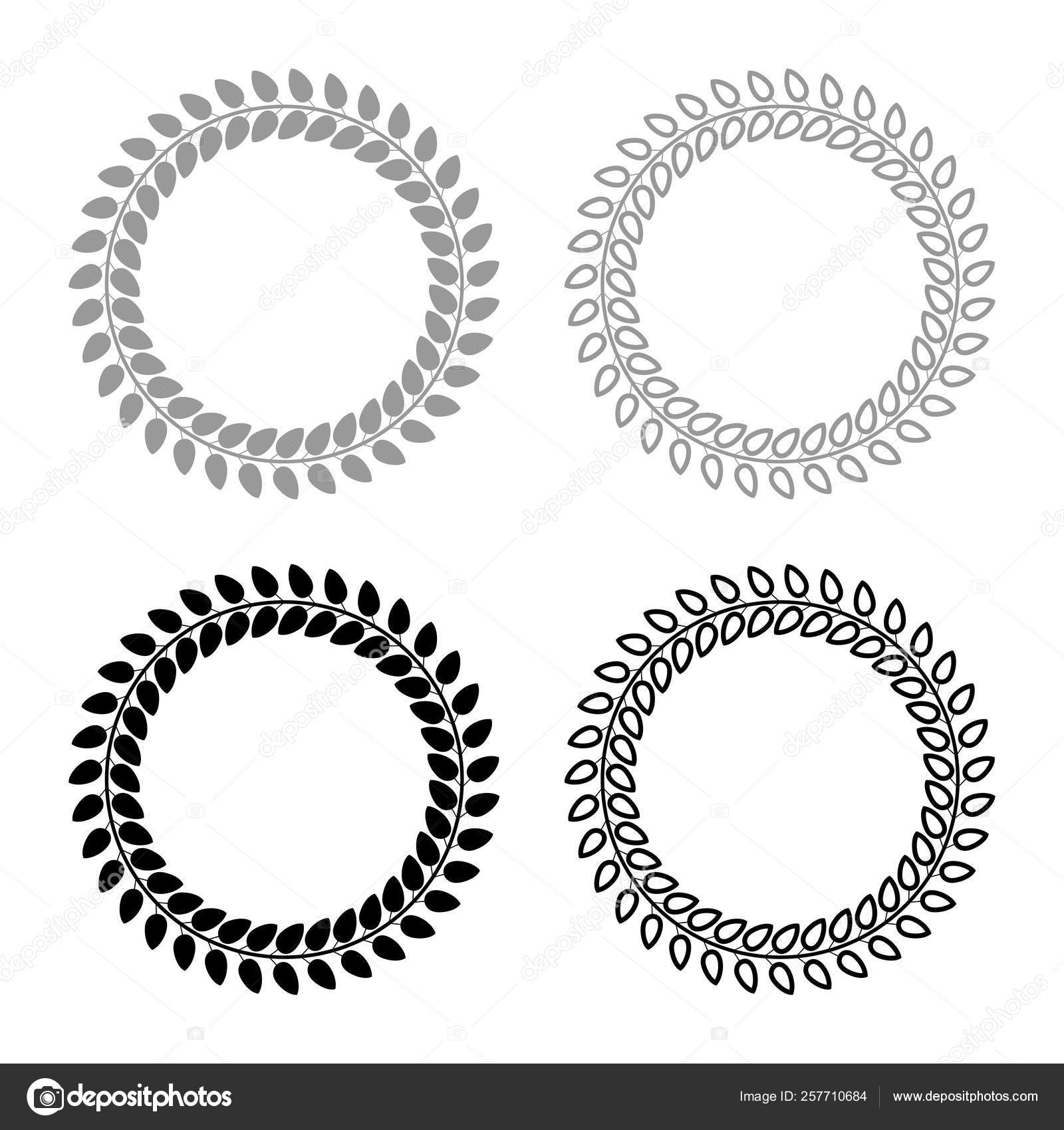 Floral Circle Wreath Leaves Floral Frames Floral Border Icon Set