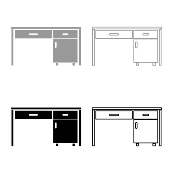 Escritorio Escritorio Escritorio Oficina Mesa Escrita Lugar Trabajo Oficina Icono — Archivo Imágenes Vectoriales