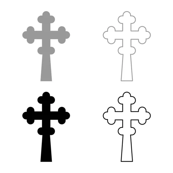 Cross Trefoil Koniczyna Kościele Kopuła Domowym Nacięcie Krzyż Monogram Krzyż — Wektor stockowy