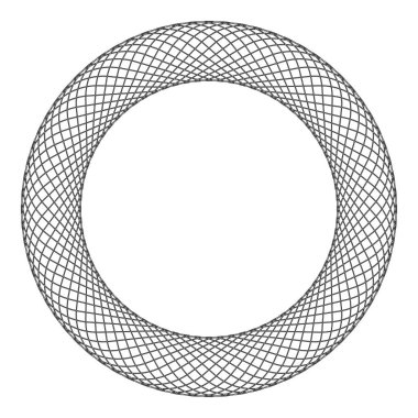 Merkezde boş spirograph öğesi Soyut eşmerkezli sembol simgesi anahat siyah renk vektör illüstrasyon düz stil görüntü