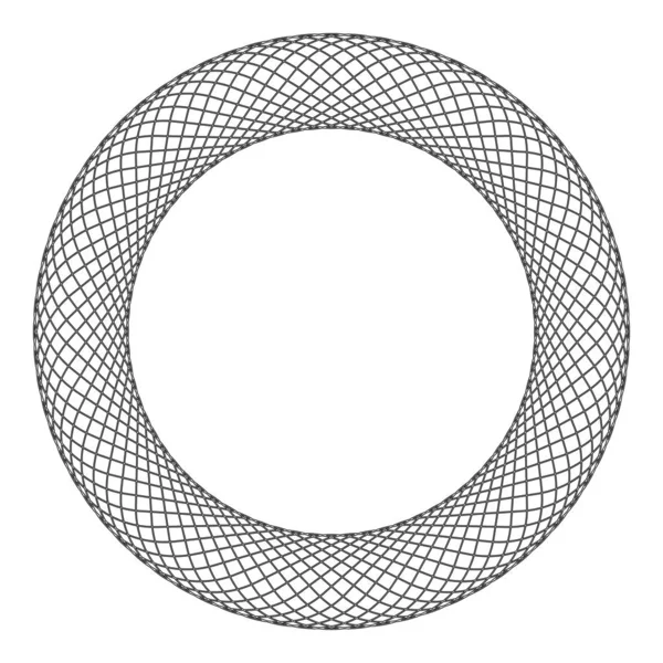 Элемент спирографа пустой в центре Абстрактный концентрический символ иконка очертания черного цвета вектор иллюстрации плоский стиль изображения — стоковый вектор