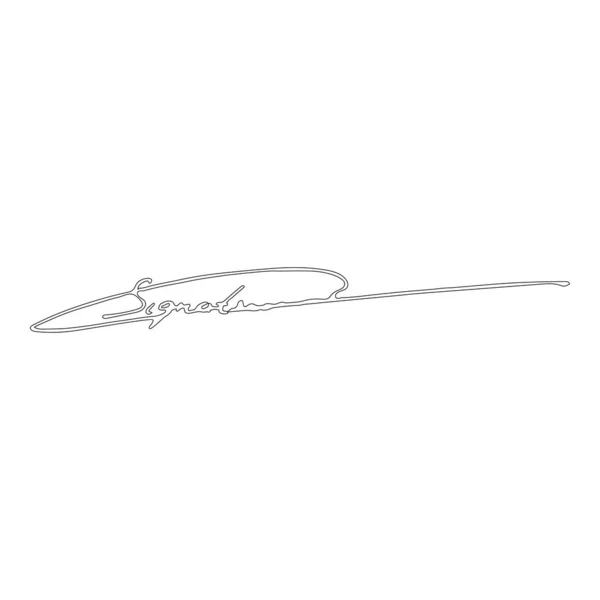 Signatur Handschrift Symbol umreißen schwarze Farbe Vektor Illustration flachen Stil Bild — Stockvektor