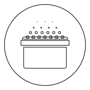 Köpük kabarcıklar Banyo Relax banyo banyo spa simgesi daire yuvarlak anahat siyah renk vektör illüstrasyon düz stil görüntü ile Sıcak jakuzi Spa Küvet