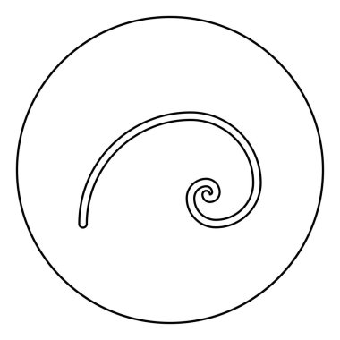Spiral altın bölüm Altın oran oranı Fibonacci spiral simgesi daire yuvarlak anahat siyah renk vektör illüstrasyon düz stil görüntü
