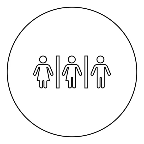 Woman bisexual transvestite gay man loyalty concept icon in circle round outline black color vector illustration flat style image — 스톡 벡터