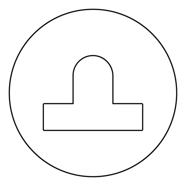 Bit aero hockey icona in cerchio contorno rotondo colore nero vettoriale illustrazione immagine in stile piatto — Vettoriale Stock